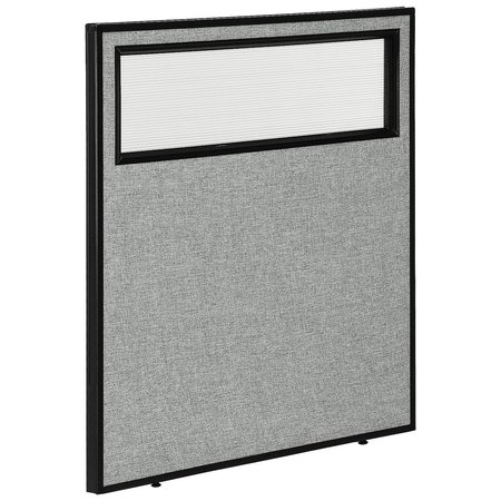 GLOBAL INDUSTRIAL 36-1/4W x 42H Office Partition Panel with Partial Window, Gray 694754WGY